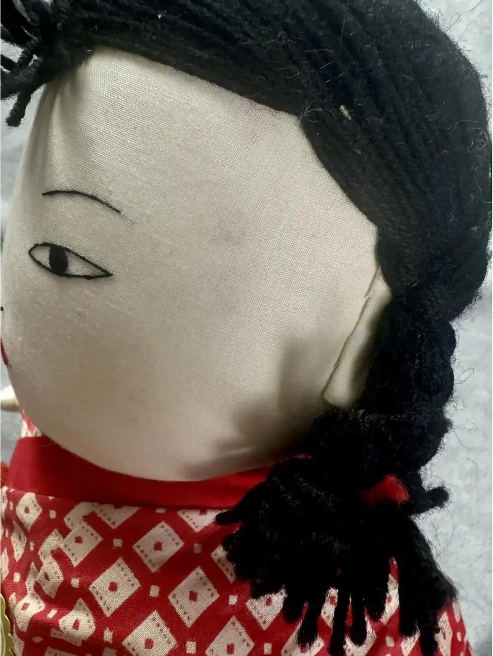 vintage‎ asian cloth dolls pair handmade fabric folk art soft dolls 12in